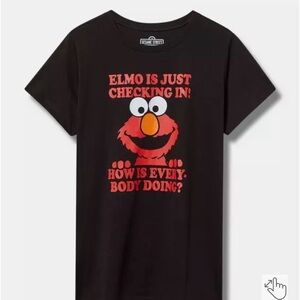 Torrid size 4 Sesame Street Elmo Black Tee